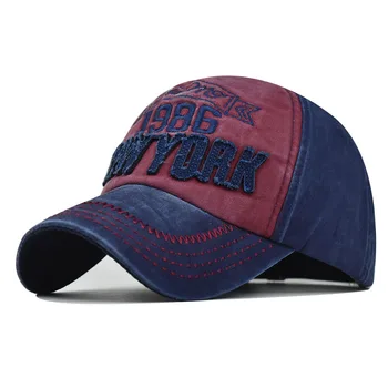 Custom vintage baseball caps washed embroidery 1986 NEW YORK adjustable plain dad hat for men distressed trucker hat