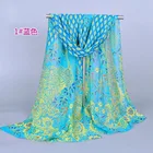 Silk Scarf China Factory Wholesale New Print Chiffon Silk Scarf Lady's Long Scarf