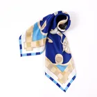 Scarf Fashionable European American Style Color Matching Plaid High Quality Custom Logo Small Silk Scarf