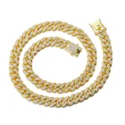 Gold Hip Hop Diamond Necklace Bracelet Set 13mm Personality Hiphop Cuba Cool Big Gold Chain Clavicle Chain