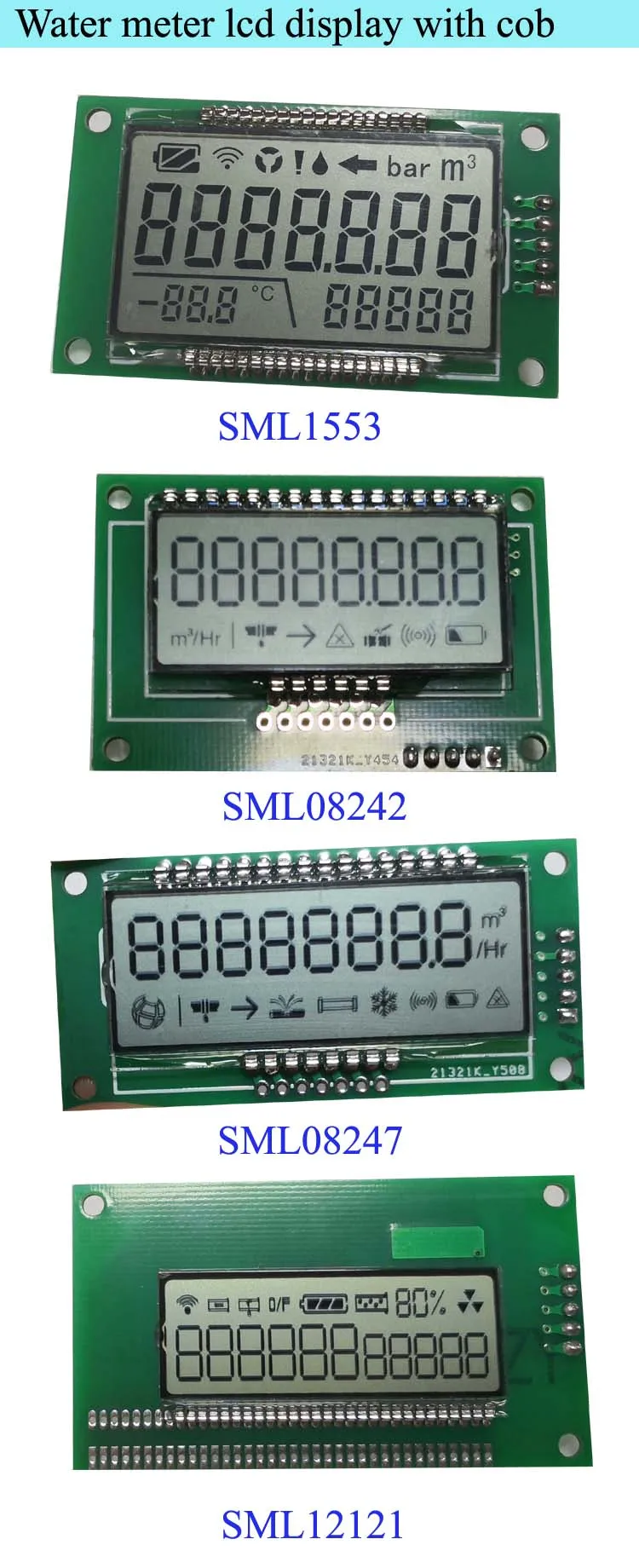 water meter lcd with cobn