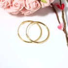 Hoop Trendy Christmas Jewelry High Quality Simple Circle Sterling Silver Gold Plating Hoop Earring