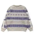 Sweater Customized European And American Niche Design Round Neck Geometric Jacquard 7GG Knitted Sweater