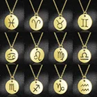 Steel Jewelry 2021 Fashion Making Stainless Steel Necklace Bracelet 12 Zodiac Metal Jewelry Accessories