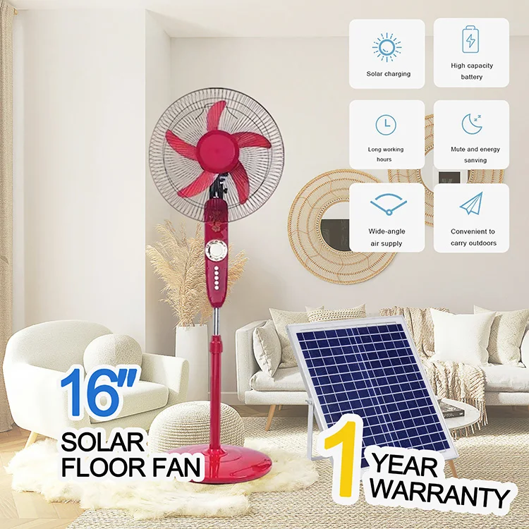 Pedestal Standing Stand Fan, Solar, 12v - detail 8