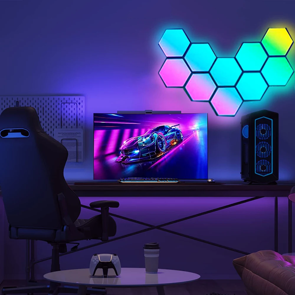 Hexagon Wall Lights 6 Pack For Bedroom Gaming Room Decor Led Wall Wall Lights For Rgb Home Decor - Buy Led Wall Lamp,Gaming Wall Lights,Bedroom Light Product on Alibaba.com