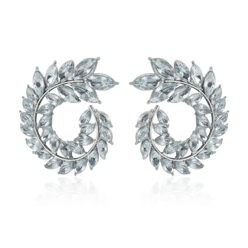 Wholesale Grace Jewelry Customizable Ins fashion exaggerated sparkling diamond earrings 925 Sterling Silver Earrings