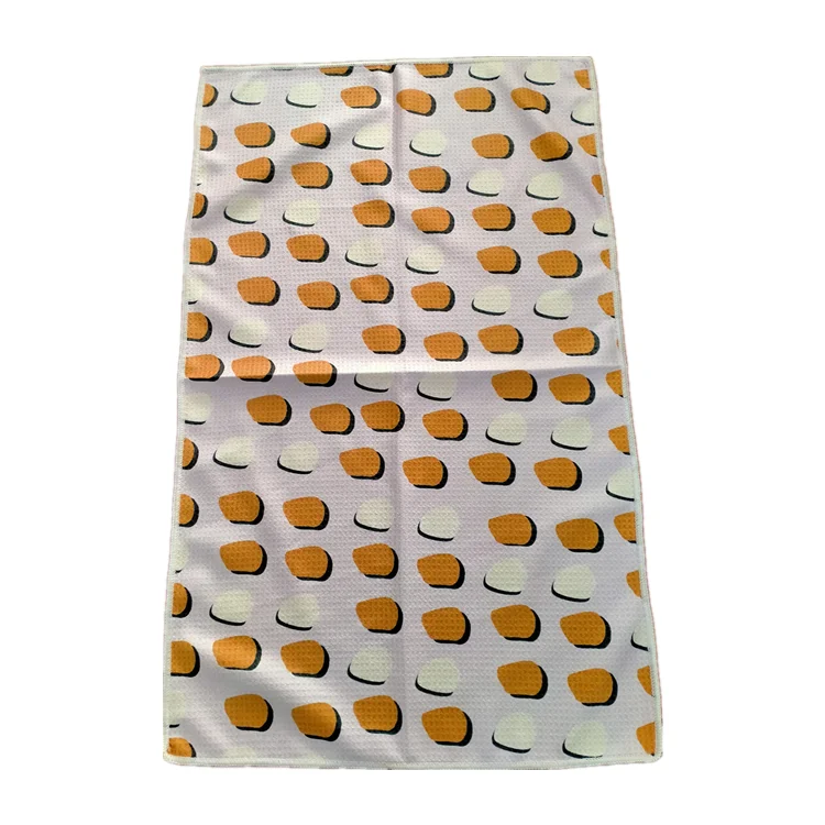 Custom Printing Kitchen Towels Microfiber Waffle Sublimation Kitchen Cleaning Cloth