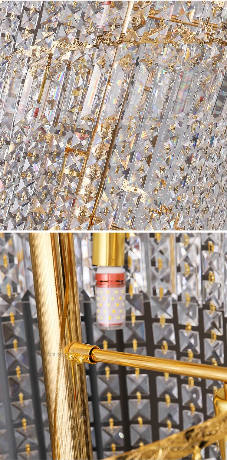 CPL-116 Luxury Style Indoor Decoration Hotel Lobby Villa Staircase LED Crystal Custom Chandelier manufacture