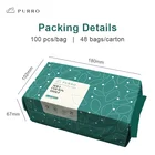 100% PURRO Wholesale Wet Dry Disposable Cleansing Face Towel Cotton Tissue Producer 100% Natural Plant Fiber