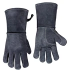 Puncture Gloves Impact Gloves 12 Inches Short Puncture Strengthen Palm Cut Impact Leather Work Gloves