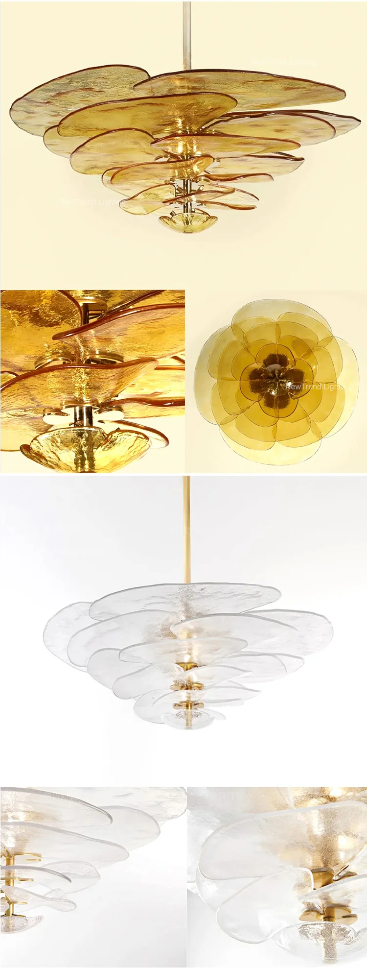 CPL-273 Modern Indoor Pendant Lamp Villa Apartment Living Room Glass LED Chandelier Light supplier