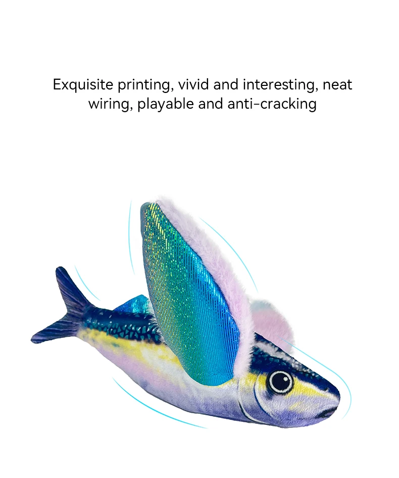 New high quality colorful fish wings stirring cat toys sound pet toys Pet supplies details