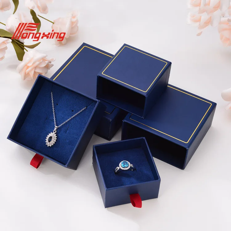 Tongxing Black Jewlery Box Of Rings Jewellery Box Packaging With Logo Custom Colour Cajas Joyas Pull Out Jewelry Box