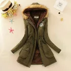 Coat Wholesale Lady Fur Collar Long Hoodies Warm Jackets Plus Size Winter Coat Women Parka Jackets