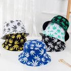 Spring Summer New Fashion Accessories Unisex Maple Leaf Printed Custom Tie Dye Fisherman Caps Bucket Hats Logo For Women 2021