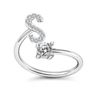 Ring Letters Letter Rings Adjustable 925 Sterling Silver Ring Simple Letters And Letter Rings Are Unisex