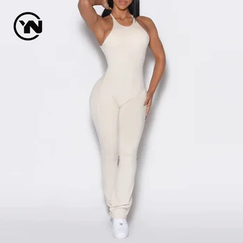 Summer New Listing Women Sleeveless High Elastic Knit Tight Clothing One Piece Rompers Women Jumpsuit