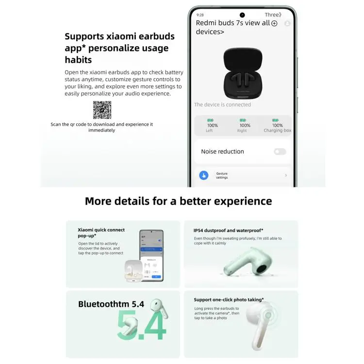Xiaomi Headset Headphone Original REDMI Buds 7S Semi-in-Ear Active Noise Cancelling True Wireless Earphones