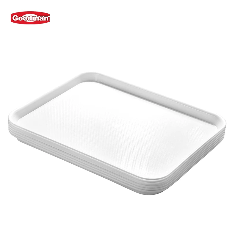 Large size bakery display 66x46 cm plastic fast food service tray restaurant serving tray