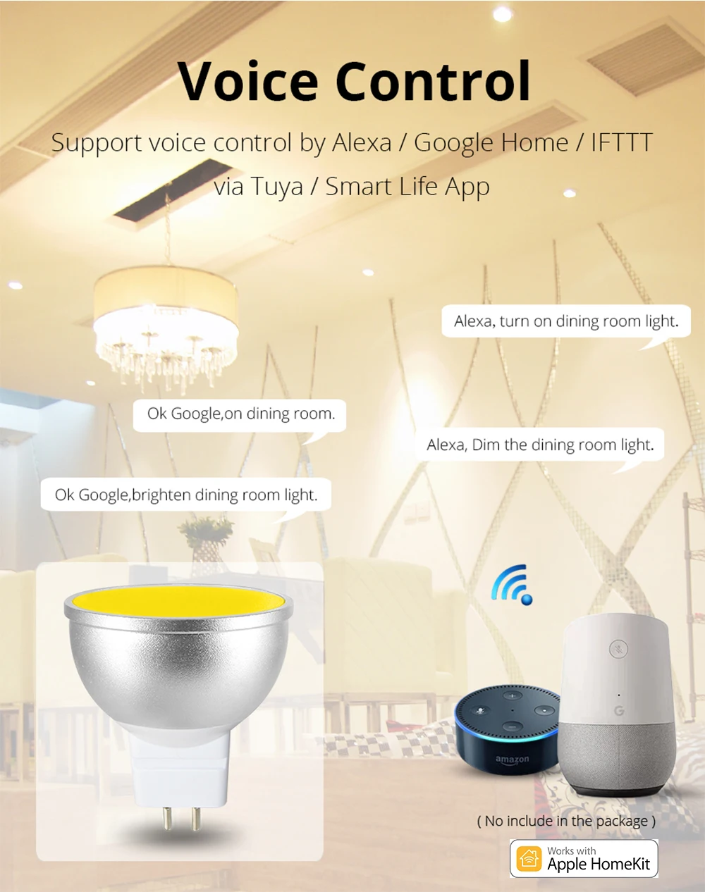 Zemismart 12v Rgbcw Dimmable Mr16 5w Smart Led Light Bulb Work With