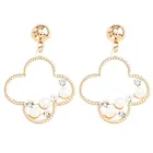 Inlaid Pearl Clover Cut-out Women's Earrings And Alloy Inlaid Pearl Acrylic Earrings