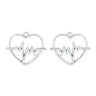 Heart Antique Silver Heartbeat Heart Charms Pendants Beads 2 Sided For DIY Necklace Jewelry Making 30x25mm