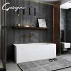 Bath Bat Resin Stone Square Bath Tub Solid Freestanding Bat For Home Hotel