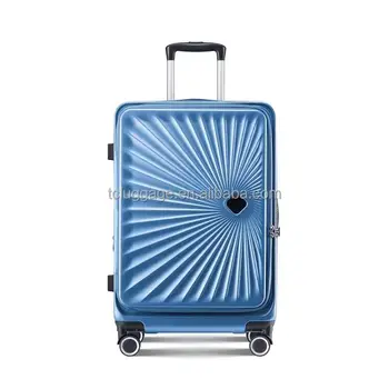 ABS+PC Spinner Luggage Double Wheels Trolley Suitcases with Pocket Compartment Weekend Bag Carry On Luggage