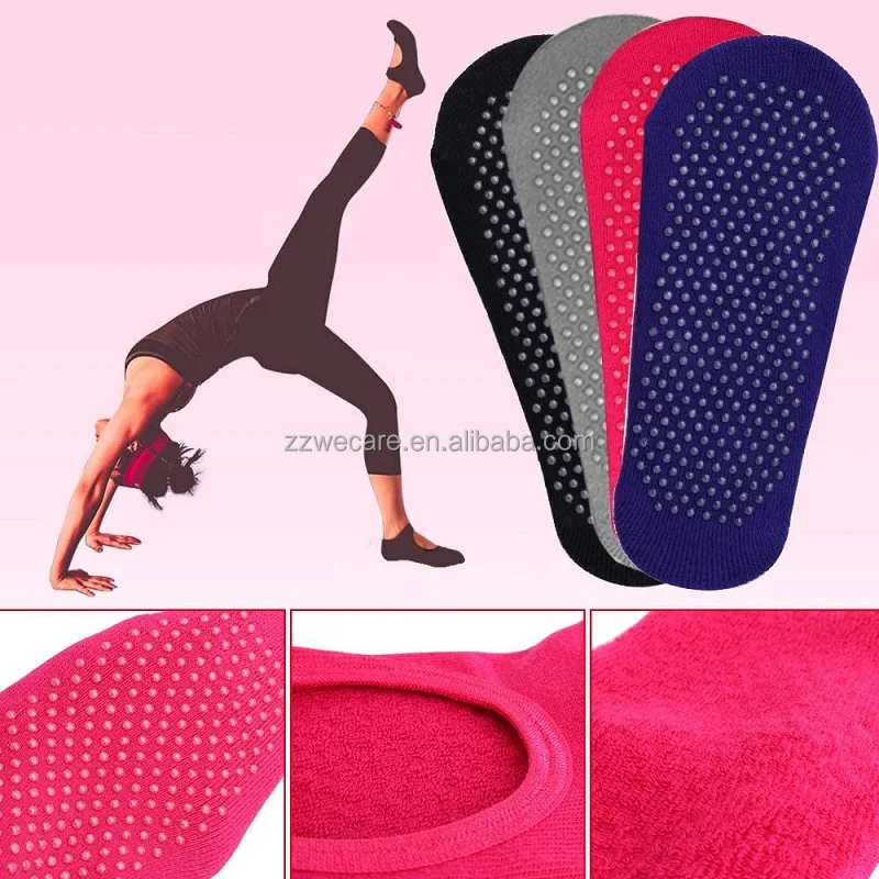 Women Anti Slip Breathable Backless Ankle Ladies Ballet Dance Pilates Sports Fitness Gym Yoga Socks