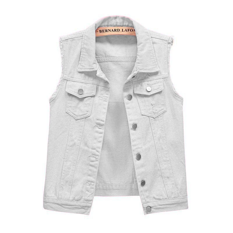 Plus Size Women's Casual Clothing Slim Raw Selvedge Short Vests Denim Jeans Motorcycle Jacket Ladies' Cowboy Vest in Sizes 6XL factory