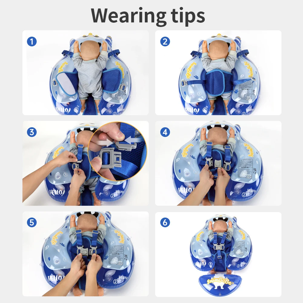 Swimbobo Baby Inflatable Floating Kids Swimming Floats Waist Trainer Child Swim Pool Water Toy Ring PVC Baby Float With Canopy