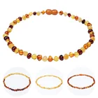 Amber Beaded Baroque Honey Unisex Amber Teething Necklace For Babies