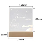 Decoration Led Lamp Wooden Custom Personalize Name Acrylic Night Light Wooden Base Decoration Led Lamp