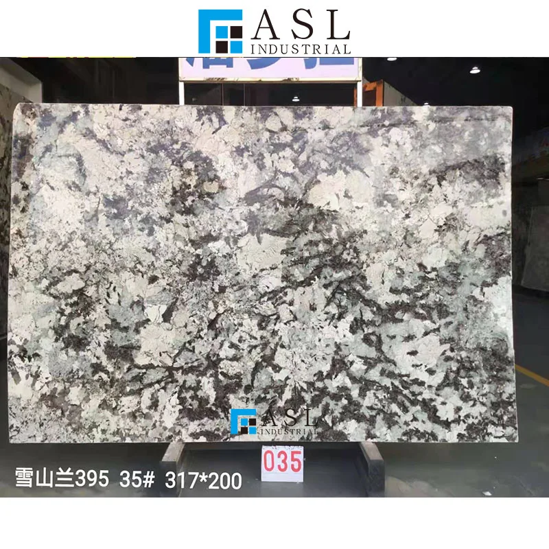 Brazilian stone exquisite white quartzite and ceramic tile wall kitchen countertop project for sale