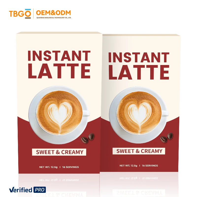 product tbg oem latte flavor instant coffee 6 in 1 formula with non dairy creamer  coconut oil powder smooth texture private label-6