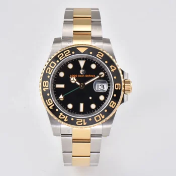 Super clone Clean factory fashion business GMT 3285 stainless steel black disc men's automatic mechanical rolexbox watch