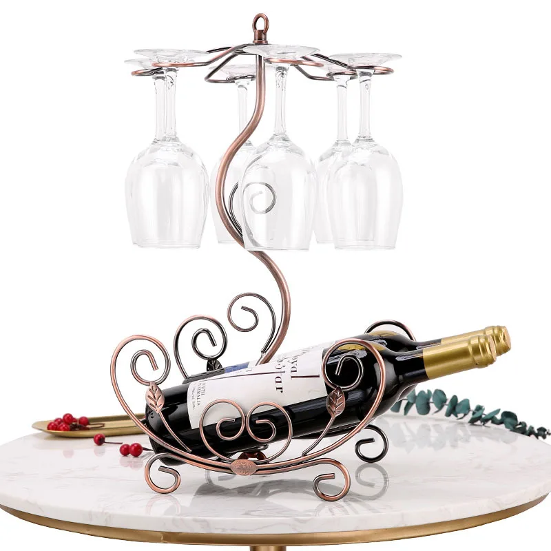 Simple Wine Bottle Cabinet Decorative Plated Iron Wine Rack