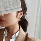 Stud 2021 Personality Design Geometric Shape 18k Gold Plated Stainless Steel Cuban Link Stud Earring For Women Gift
