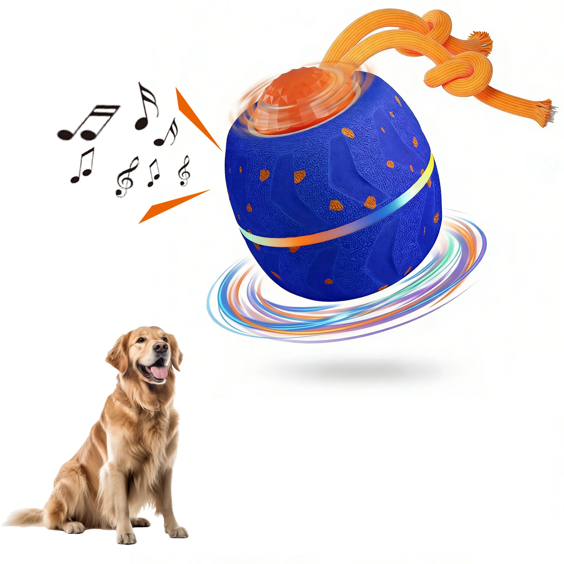 Hot E-TPU Pet Toy Ball Light up Sound Interactive Bouncing Ball Durable Chew Toy for Dogs Self Play Boredom Relief Pet Products manufacture