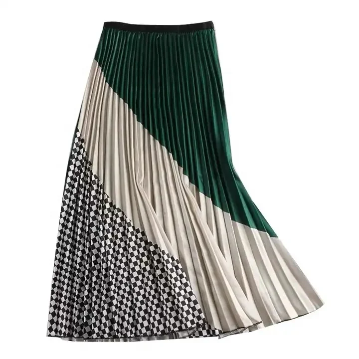 SweatyRocks Women's Elegant High Waist Skirt Tie Front Pleated Maxi Skirts