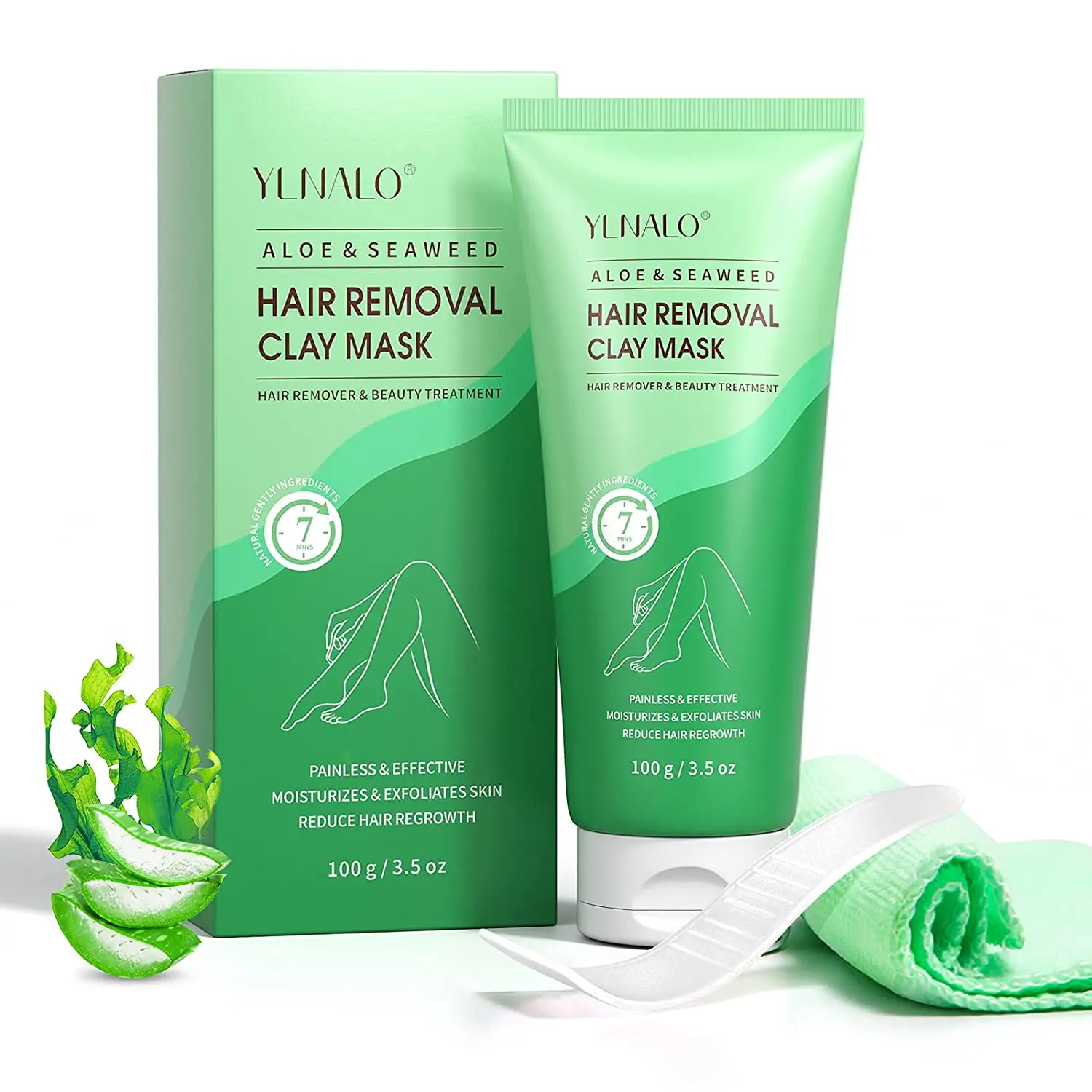 Natural Painless Hair Removal Cream For Men Or Women With Aloe & Seaweed  Bikini Hair Remover Cream For Leg Arm Armpit Body - Buy Natural Hair Remover  Clay Mask With Aloe &