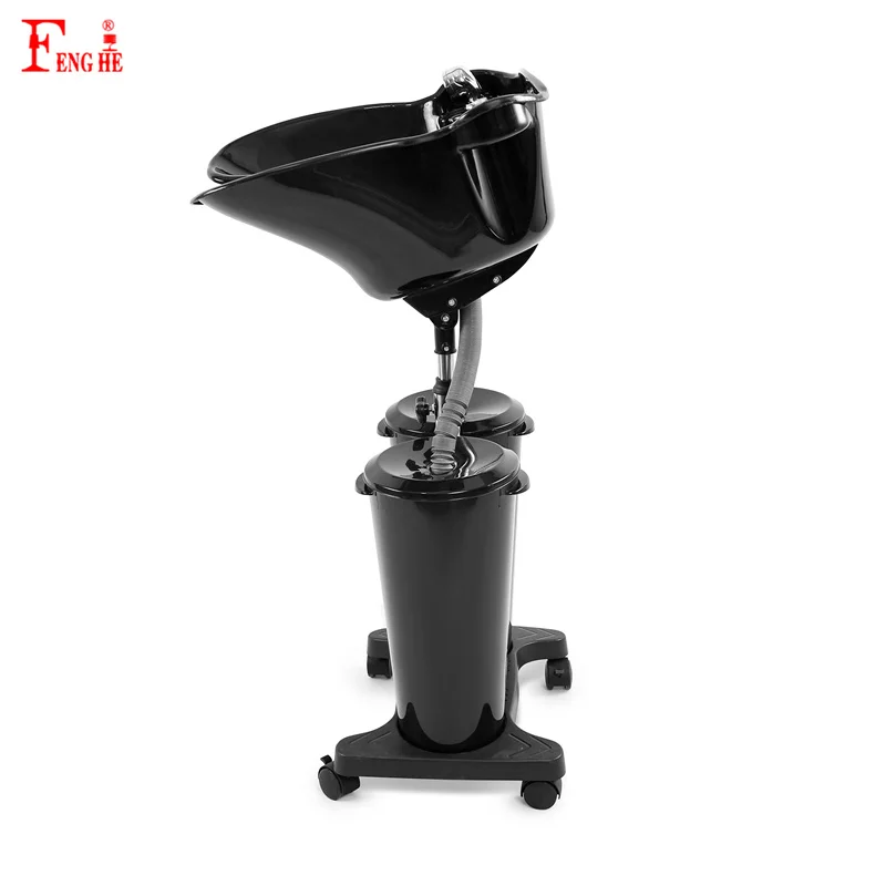 Professional Salon equipment adjustable  portable shampoo basin with universal wheels