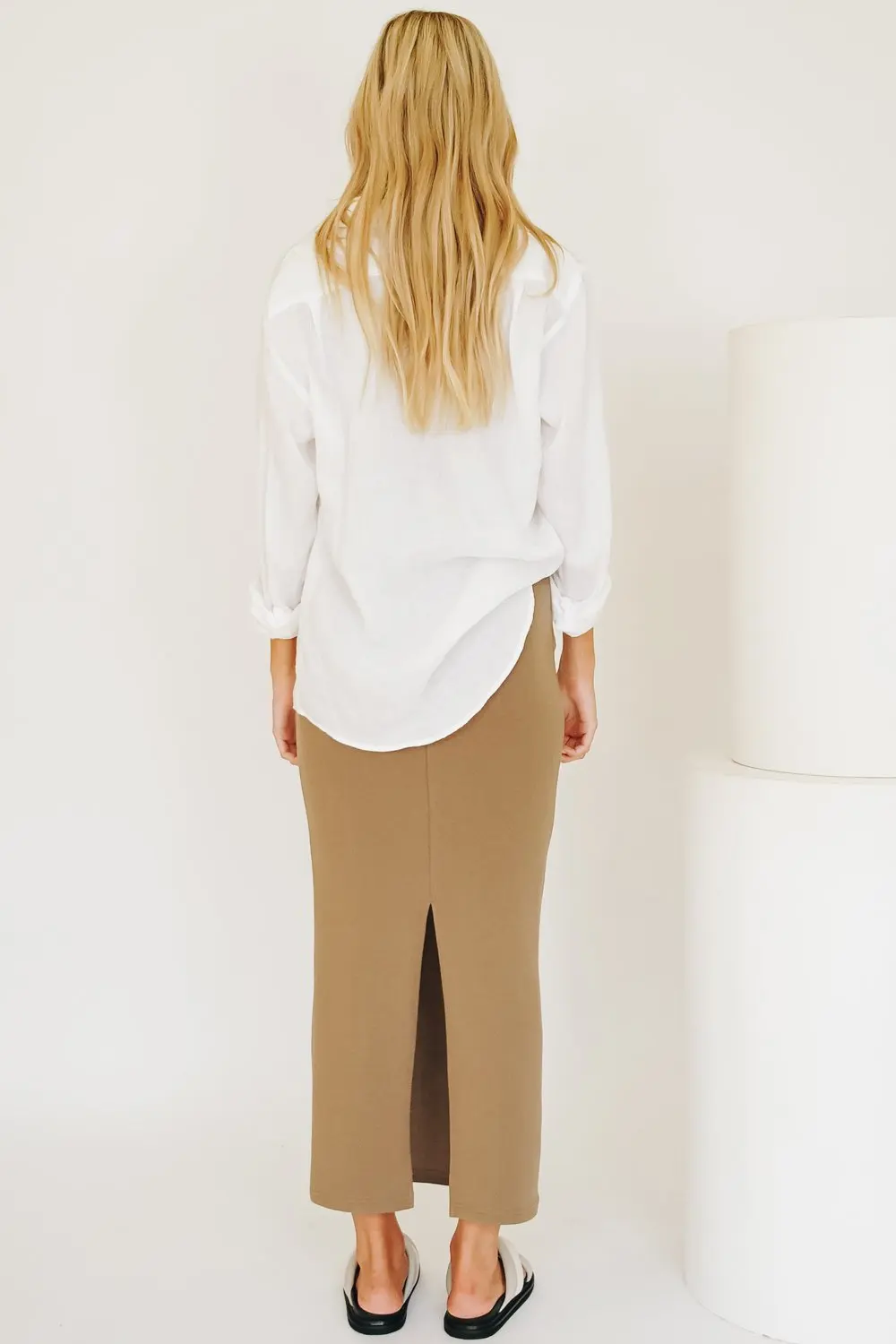 Female Clothing Wholesale Manufacturer Fashion 2021 Knitted Fabric Casual Bottom Split Pencil Elastic Maxi Long Clothing Skirt