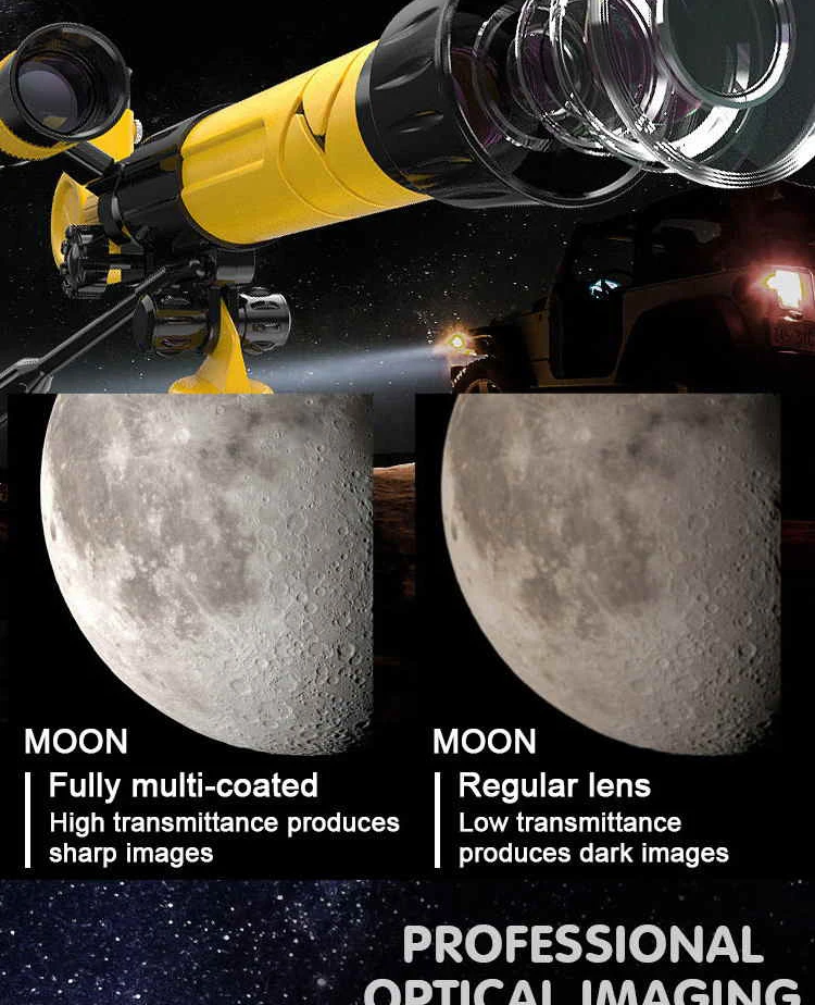 Trépied ajustable pour enfants, jouet, télescope à fort grossissement, astronomie, scientifique des enfants