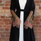 Dress Caftan Black Abaya Dubai Turkey Muslim Hijab Dress 2021 Caftan Marocain Arabe Islamic Clothing