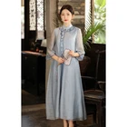 Gown Formal Factory Price Cotton Embroidered Maxi Dress Woman Boho Floral Embroidered Long Gown Maxi