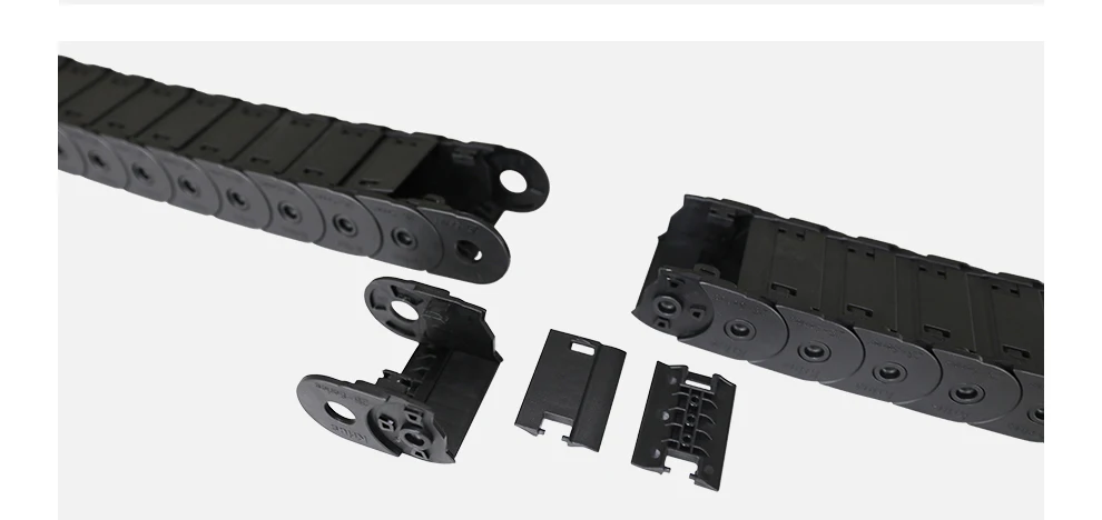 CNC工作機械アクセサリ用ナイロン密閉型ワイヤキャリア内部開口プラスチックケーブルドラッグチェーン