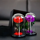 Rose RIG-0008 Competitive Price Preserved Rose In Glass Dome Eternal Rose In Glass Dome