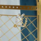 Elegant Hoop Vershal Gold Plated Elegant Opal Diamond Hoop Earrings Jewelry For Women